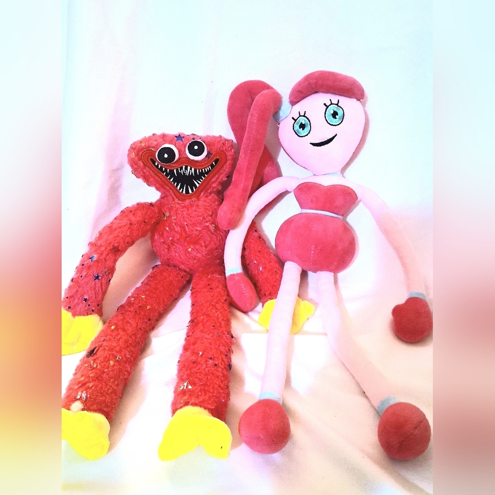 Poppy Playtime Pink Plush Set, Kissy Missy And Mommy Long Legs 24"